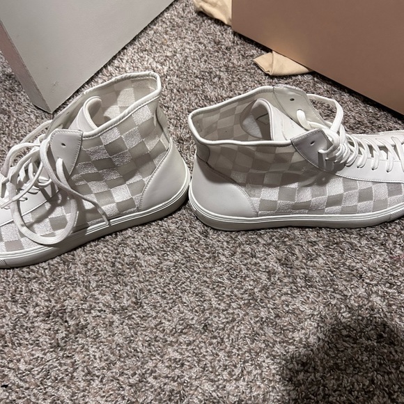 White Louis Vuitton size 10 high tops. - Picture 3 of 4